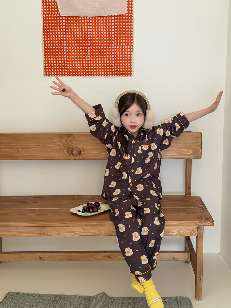 Homewear Pyjama AMBB 1134 puppy coffee nâu