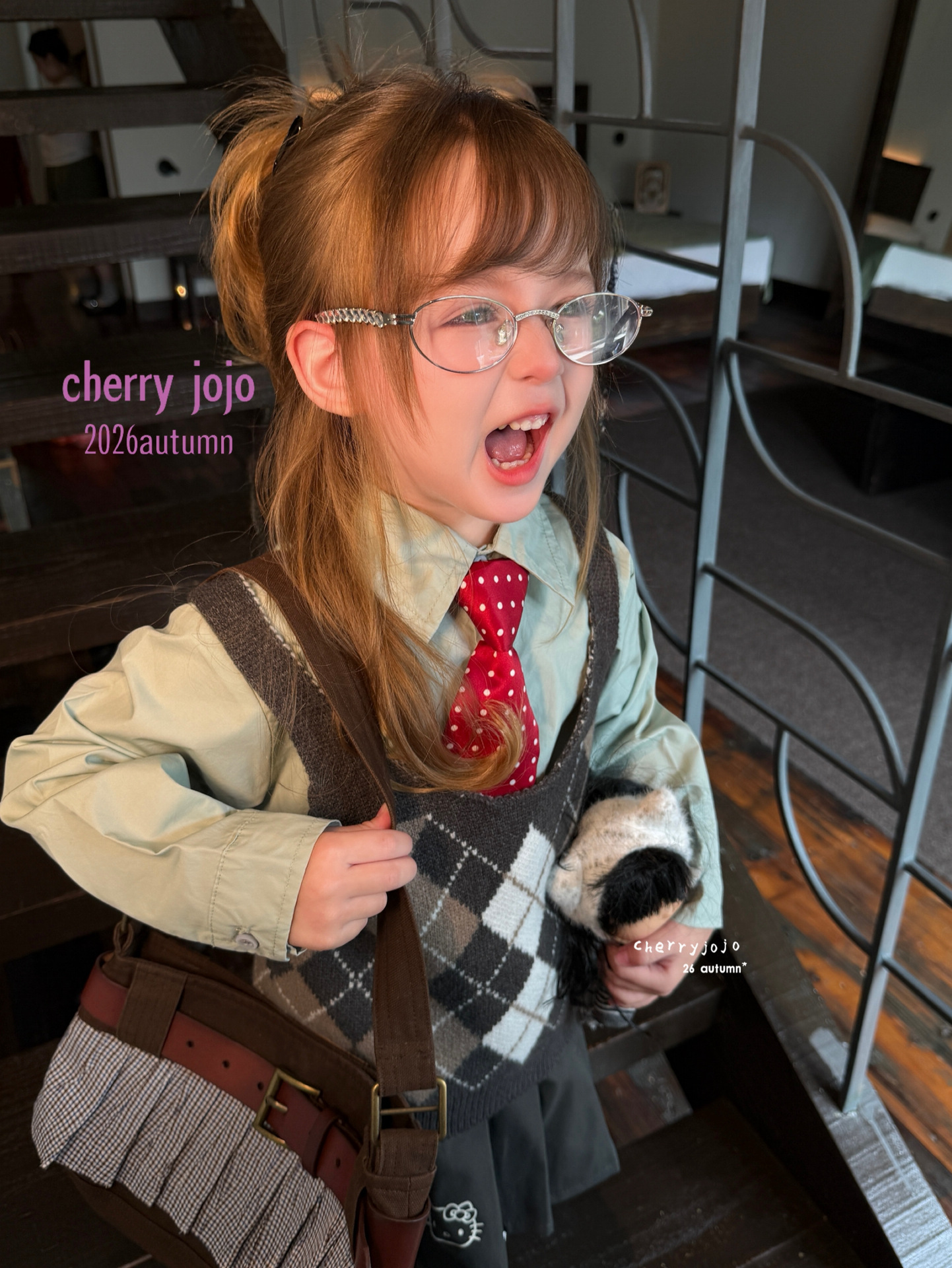 Set váy áo Cherry jojo nữ sinh kèm cà vạt