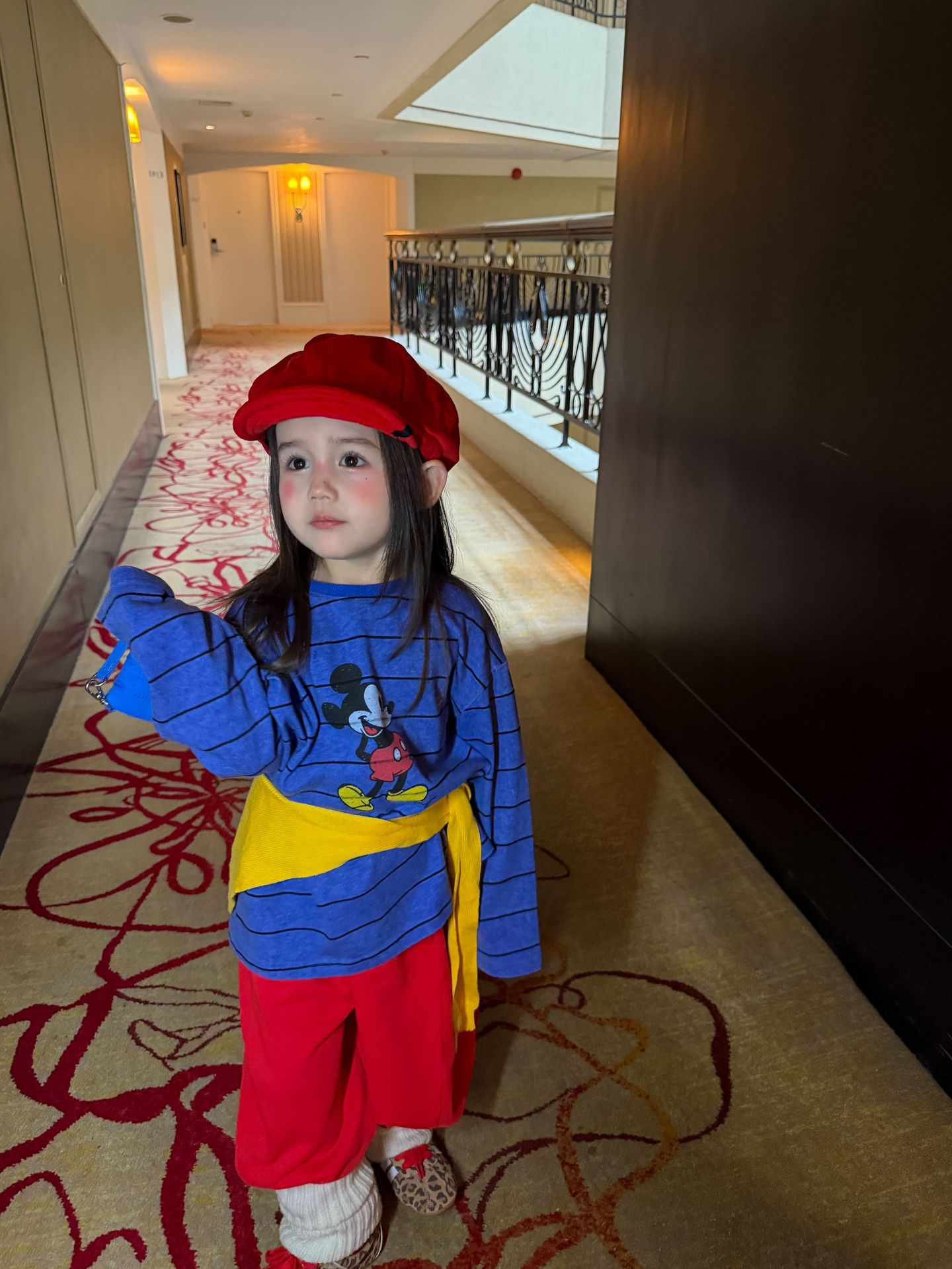 Áo thun Mickey kẻ xanh Watz