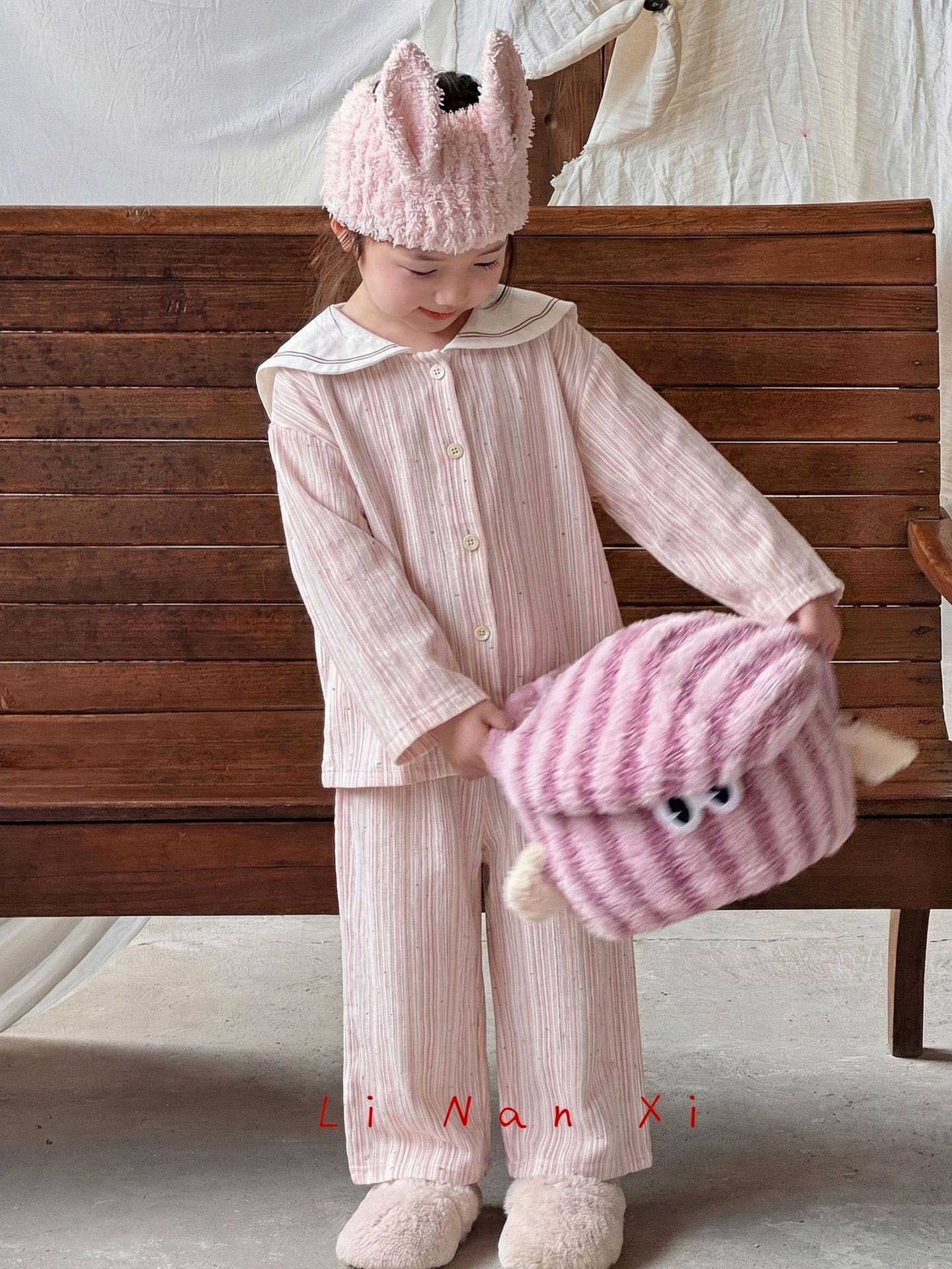 Homewear Pyjama Linanxi sọc hồng