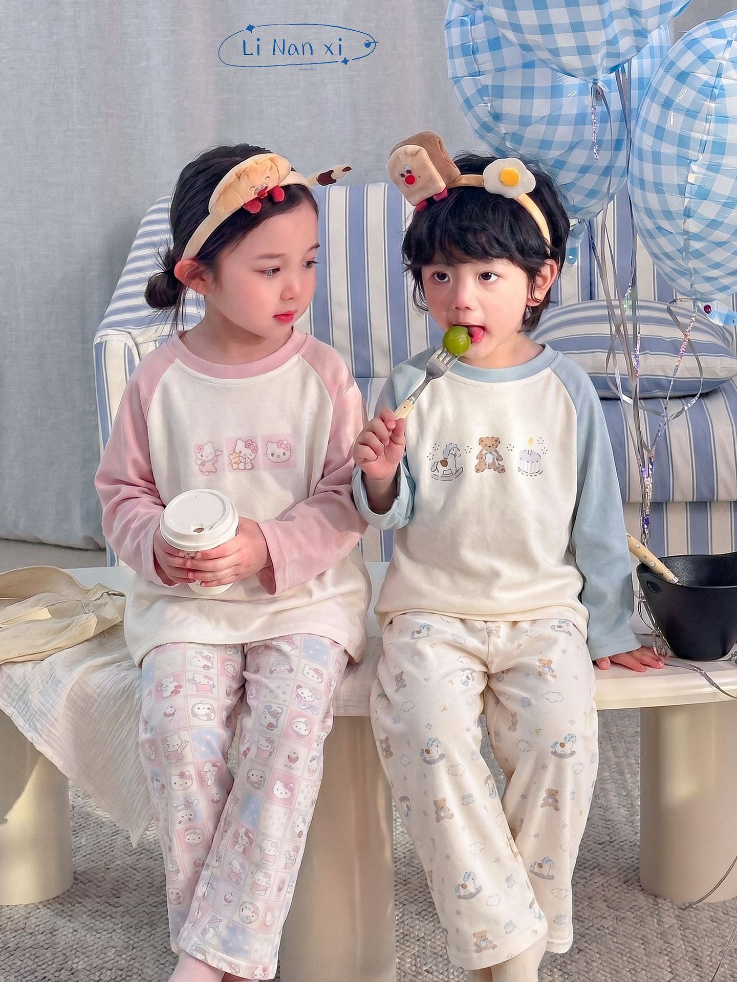 Homewear Linanxi raglan Kitty hồng