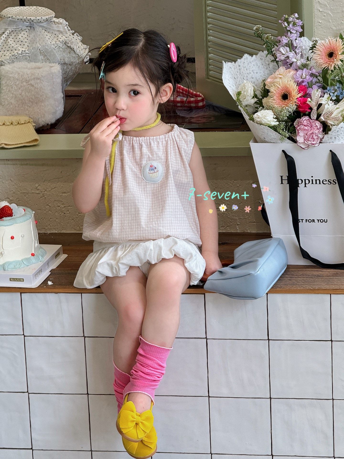 7-seven - Áo không tay cup cake vai nơ hồng
