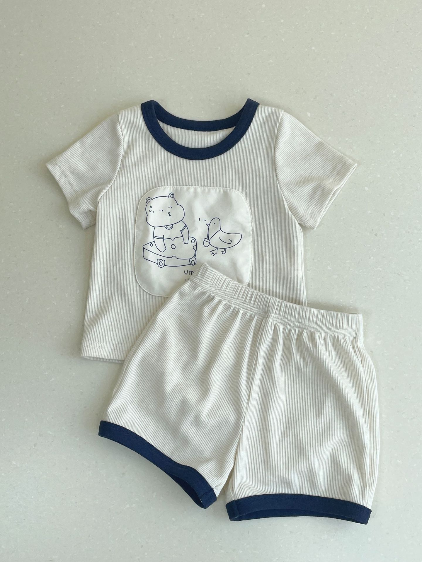 Set bộ unisex viền đen Gấu vịt Glakoko