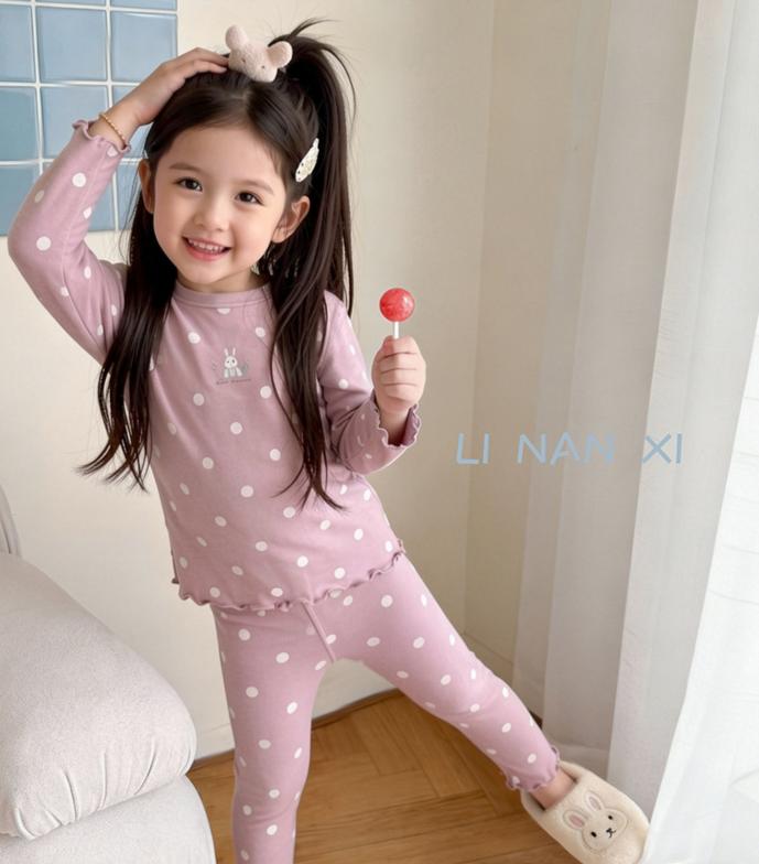 Homewear Linanxi viền sóng chấm bi