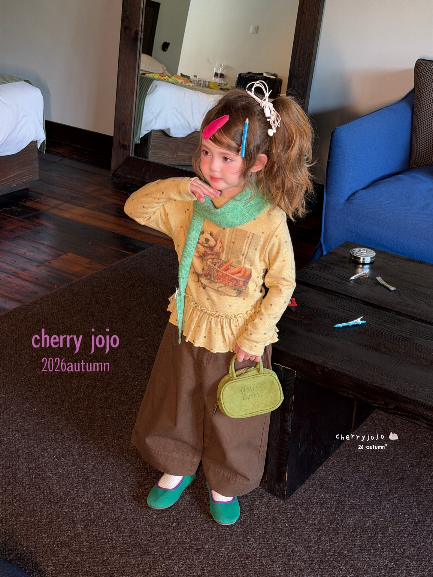 Quần nâu ống đứng Cherry jojo 27819