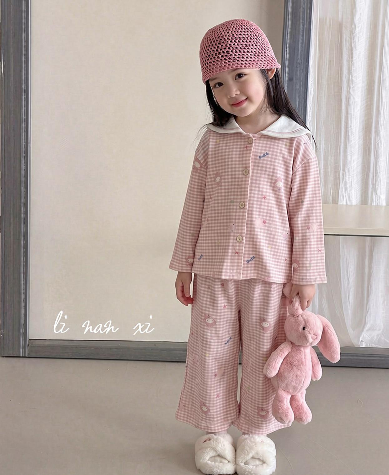 Homewear Pyjama Linanxi cừu cute caro hồng