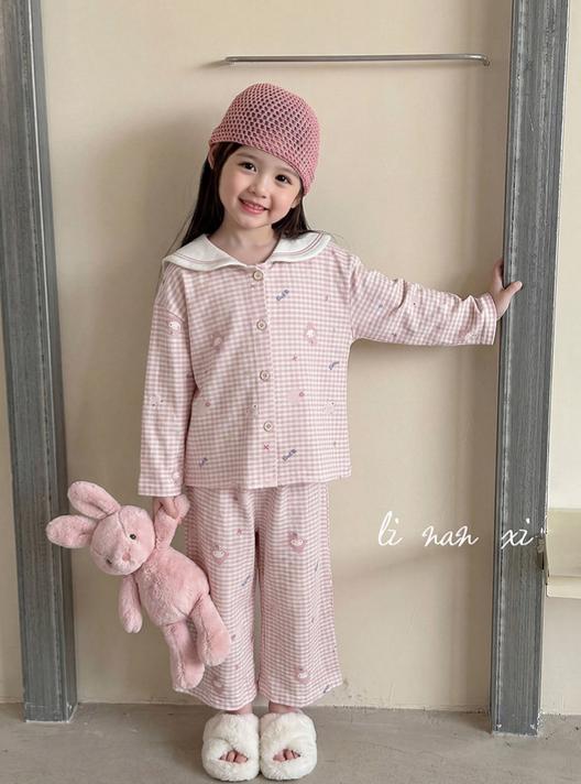 Homewear Pyjama Linanxi cừu cute caro hồng