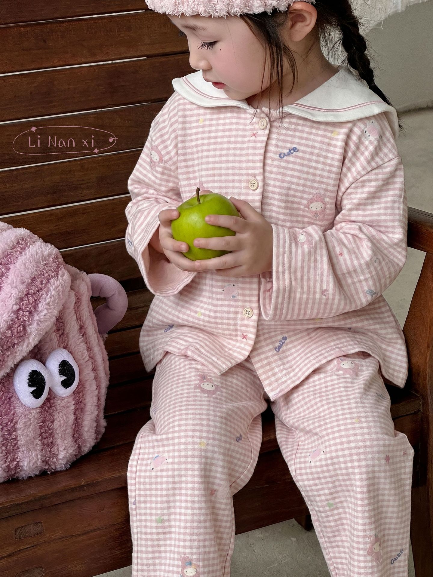Homewear Pyjama Linanxi cừu cute caro hồng