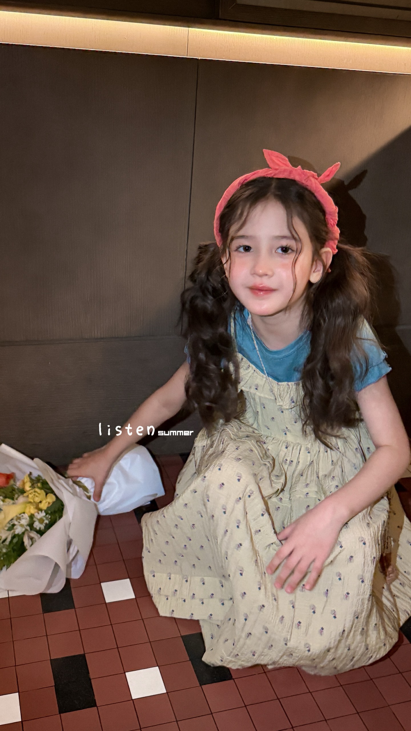 BTS Áo xanh đầm hoa Listen - Đầm hai dây 612057