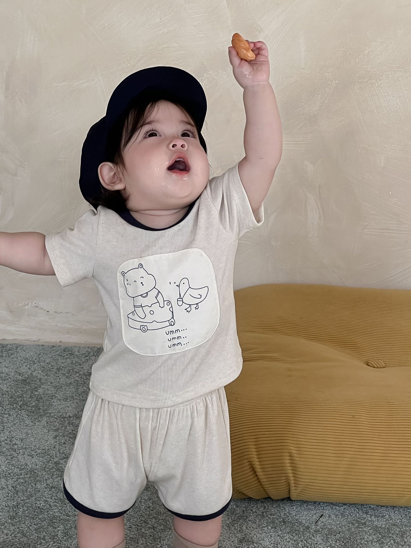Set bộ unisex viền đen Gấu vịt Glakoko