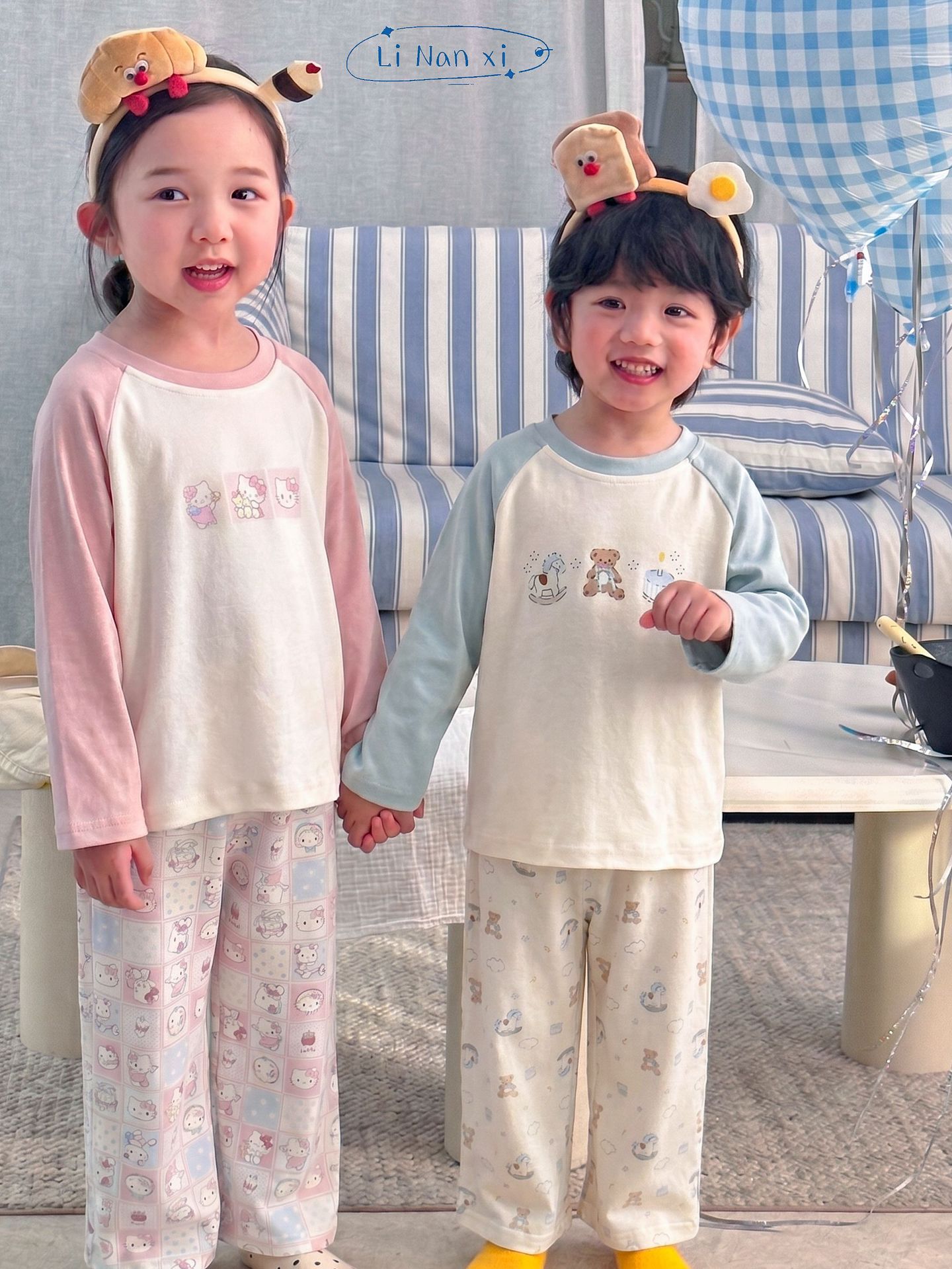 Homewear Linanxi raglan Kitty hồng