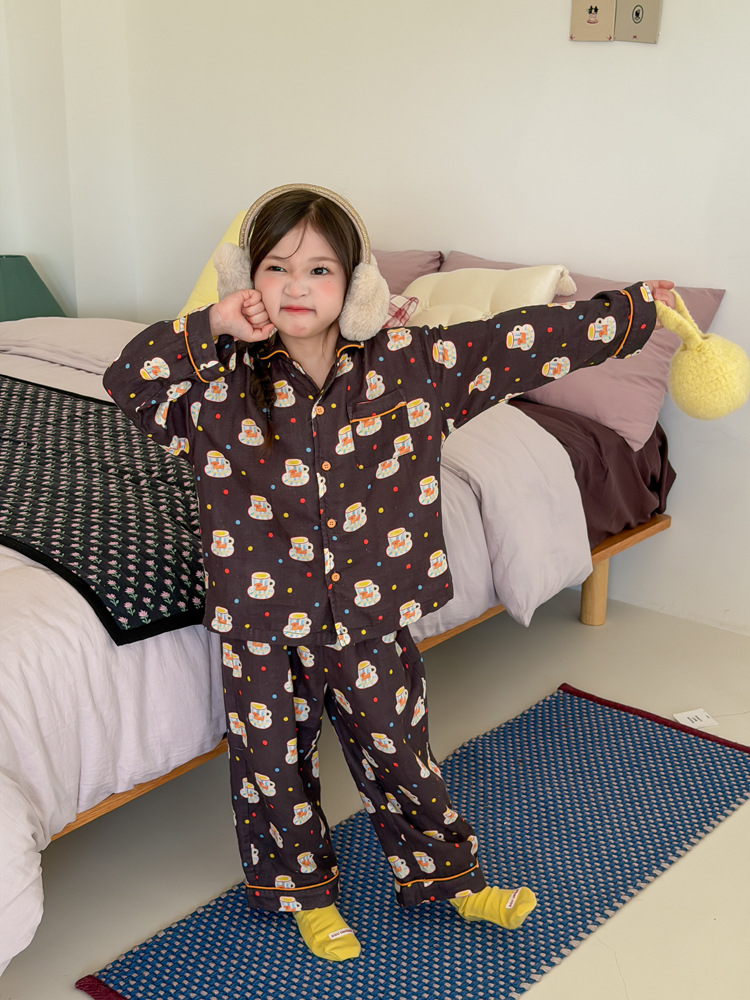 Homewear Pyjama AMBB 1134 puppy coffee nâu