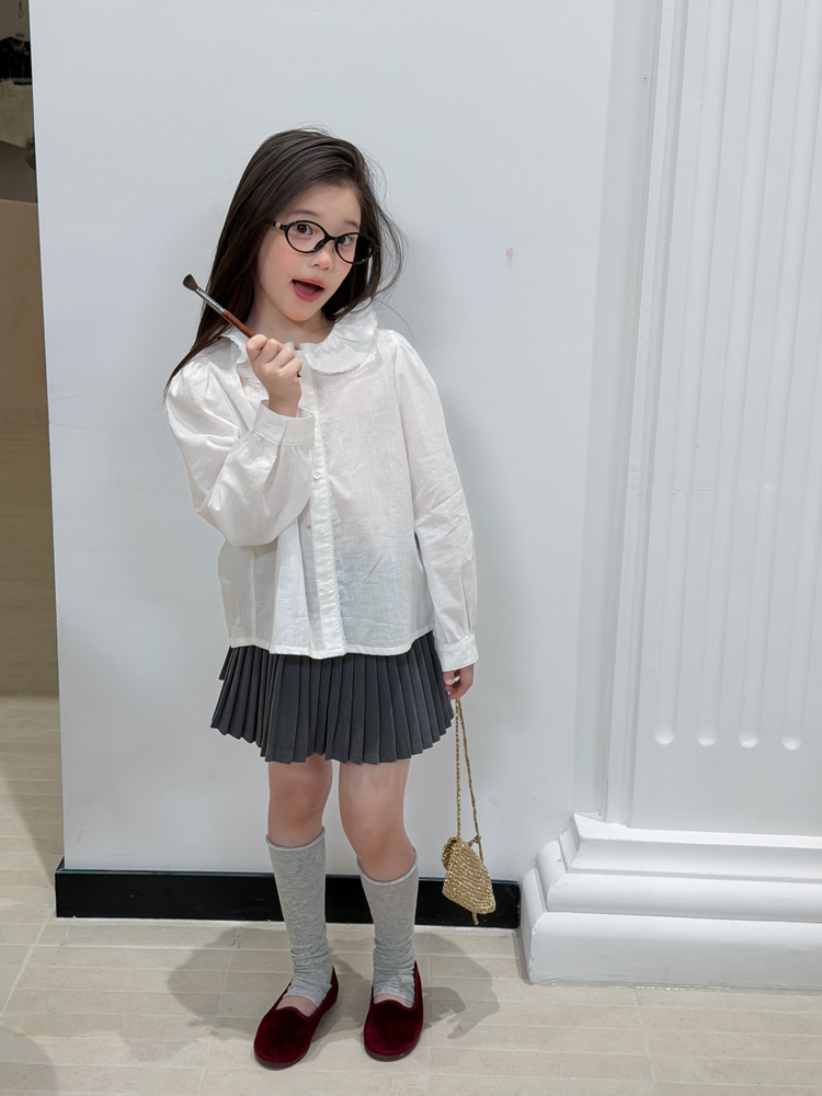 Áo sơ mi AMBB cổ sen trắng