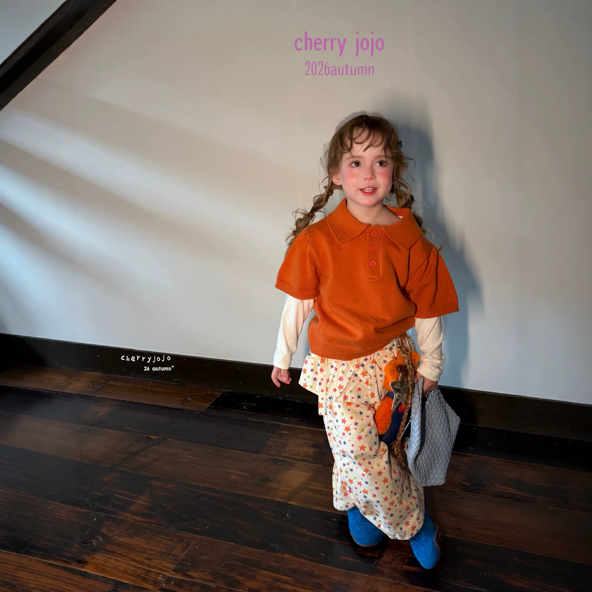 Áo polo len Cherry jojo màu cam 27781