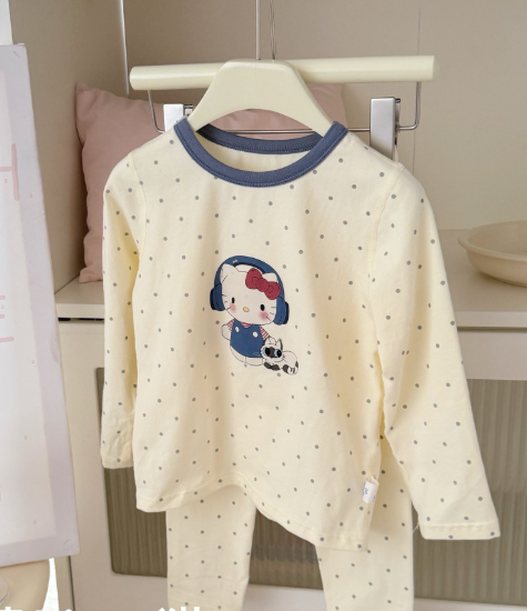 Bộ homewear Hey Honey Kitty chấm bi xanh HAC