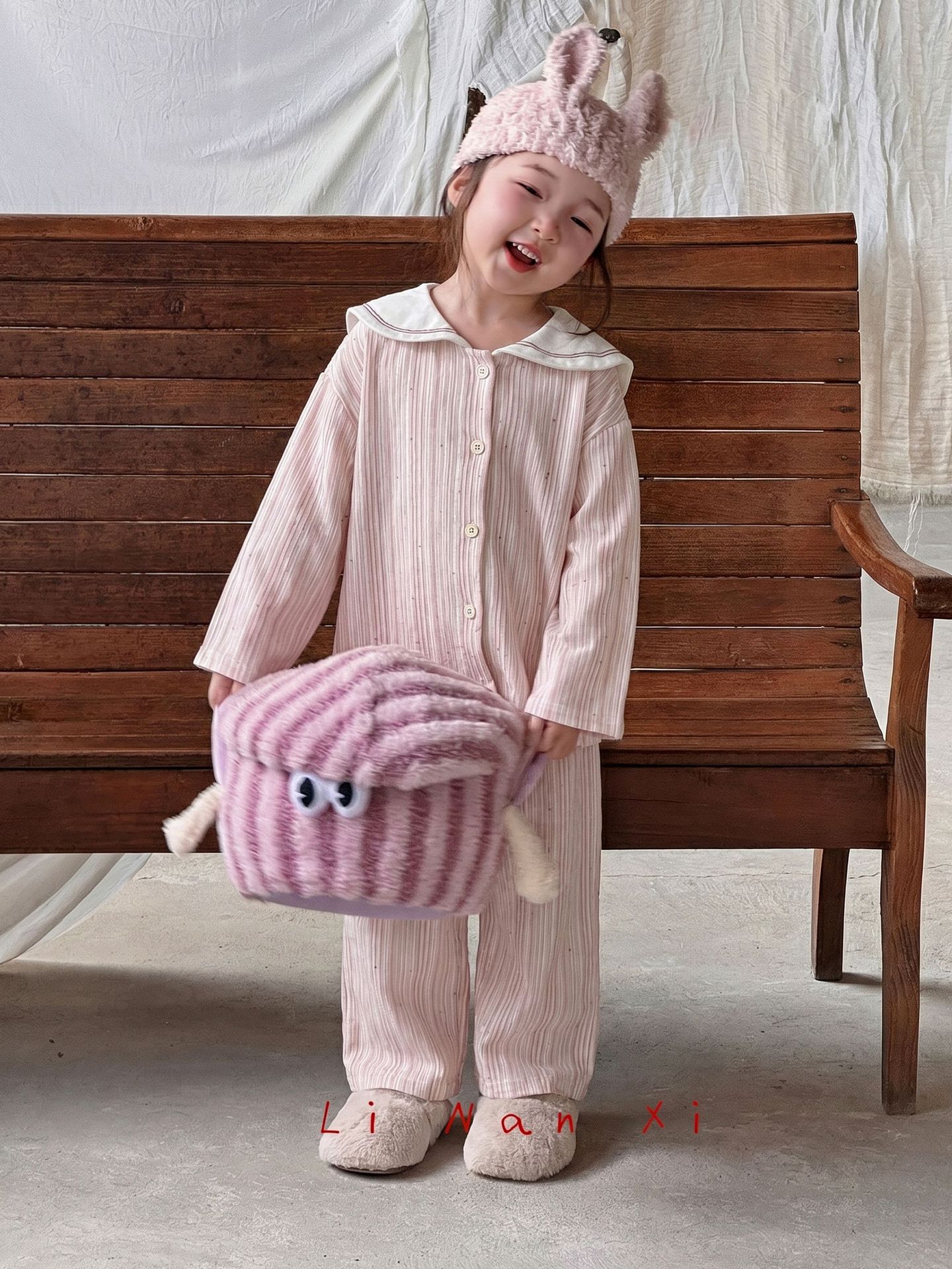 Homewear Pyjama Linanxi sọc hồng