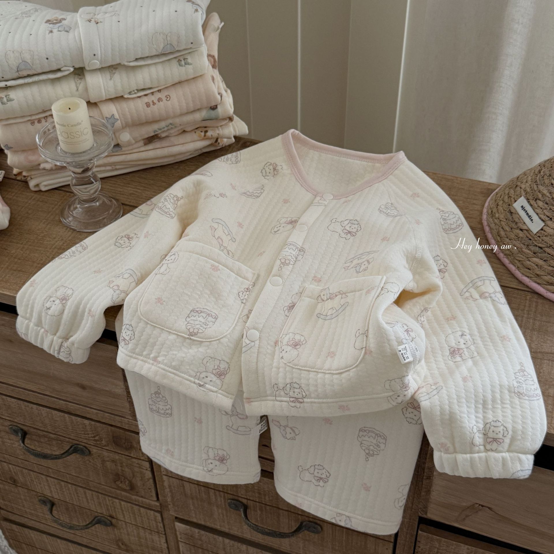 Homewear Hey Honey cúc bấm cún lông xù