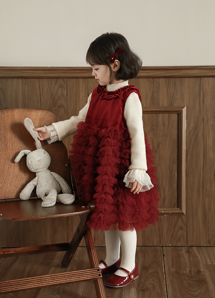 Đầm YOYO princess tutu đỏ cổ bèo 9912