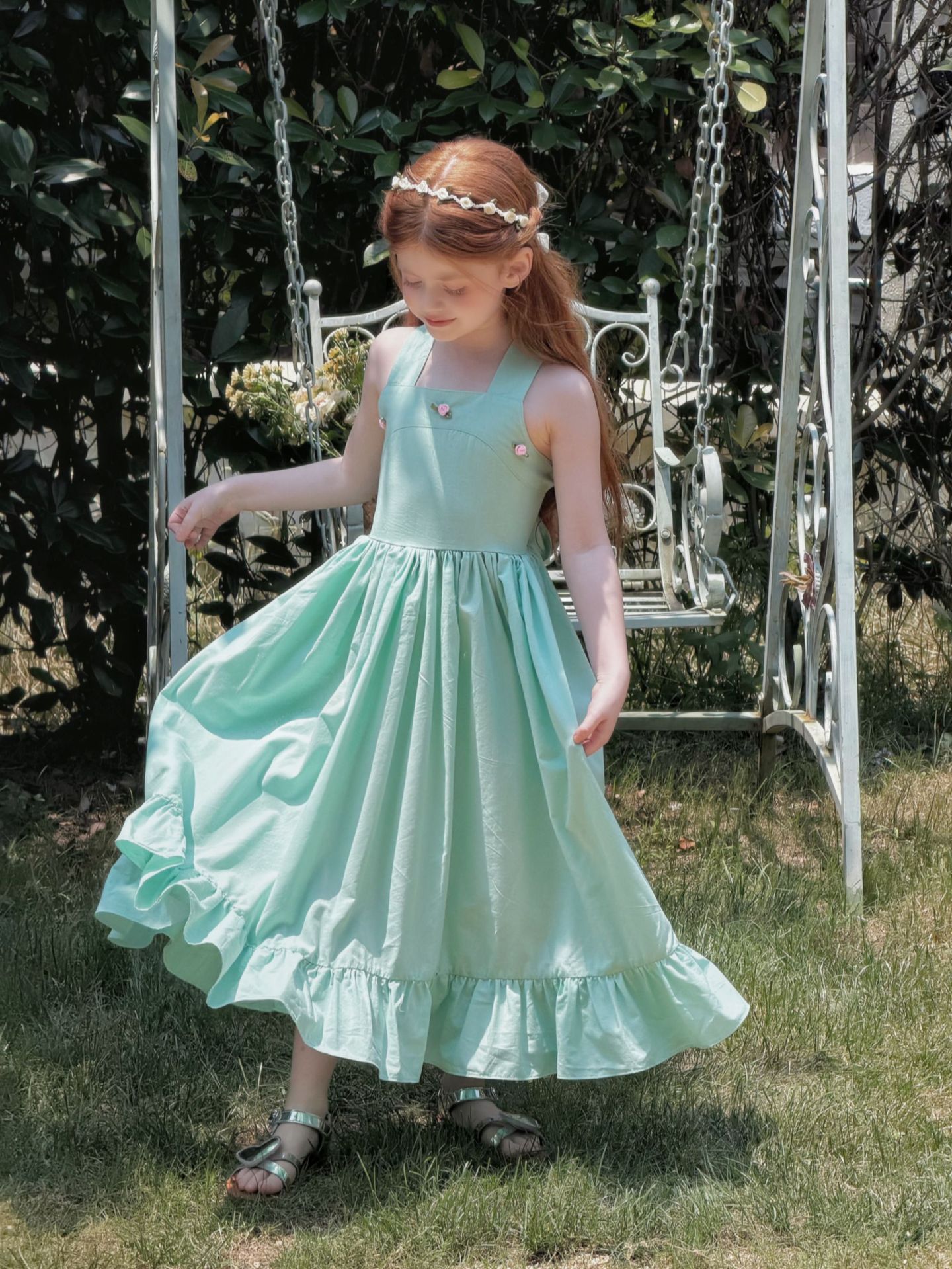 Đầm Otaly xanh mint small rose