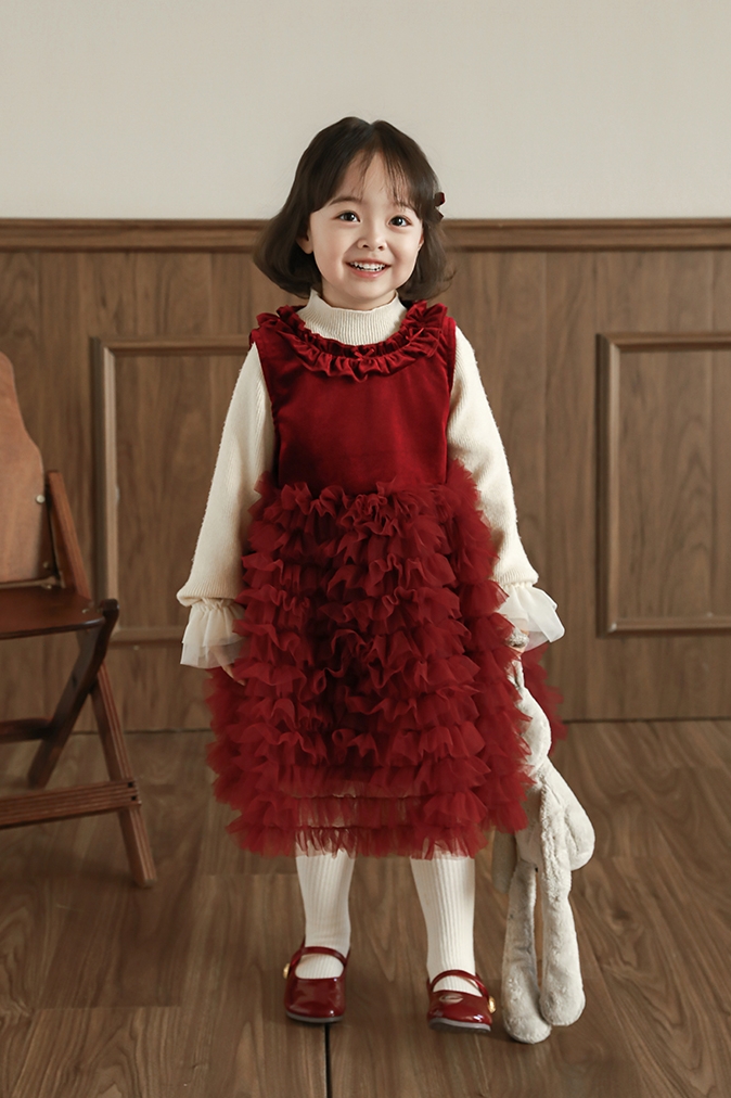 Đầm YOYO princess tutu đỏ cổ bèo 9912