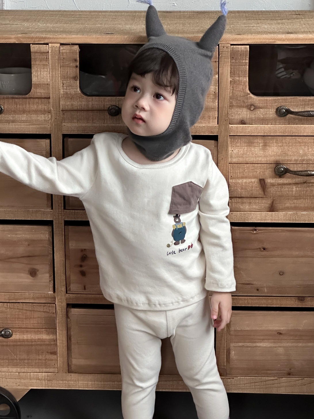 Bộ homewear TLK cute Bear túi nâu
