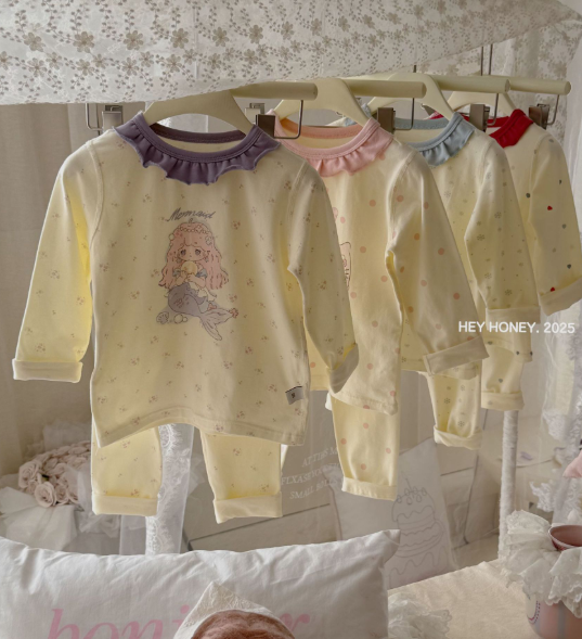 Bộ homewear Hey honey Mermaid cổ bèo tím HH1