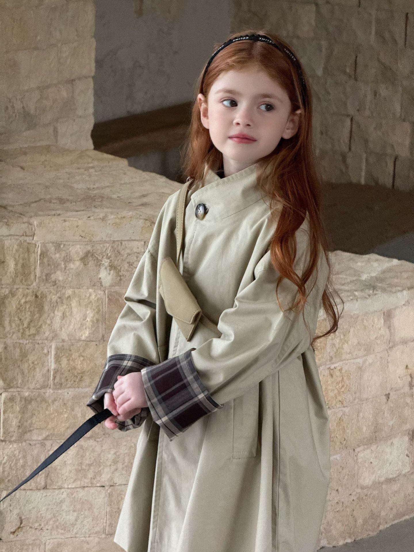 Áo khoác Trench coat mix plaid Otaly
