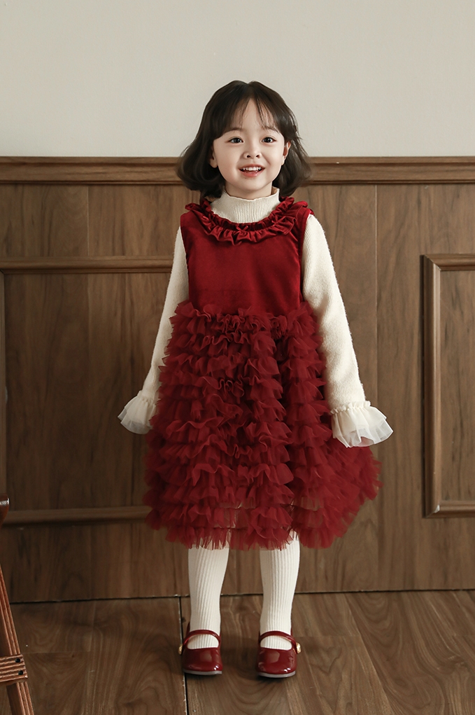 Đầm YOYO princess tutu đỏ cổ bèo