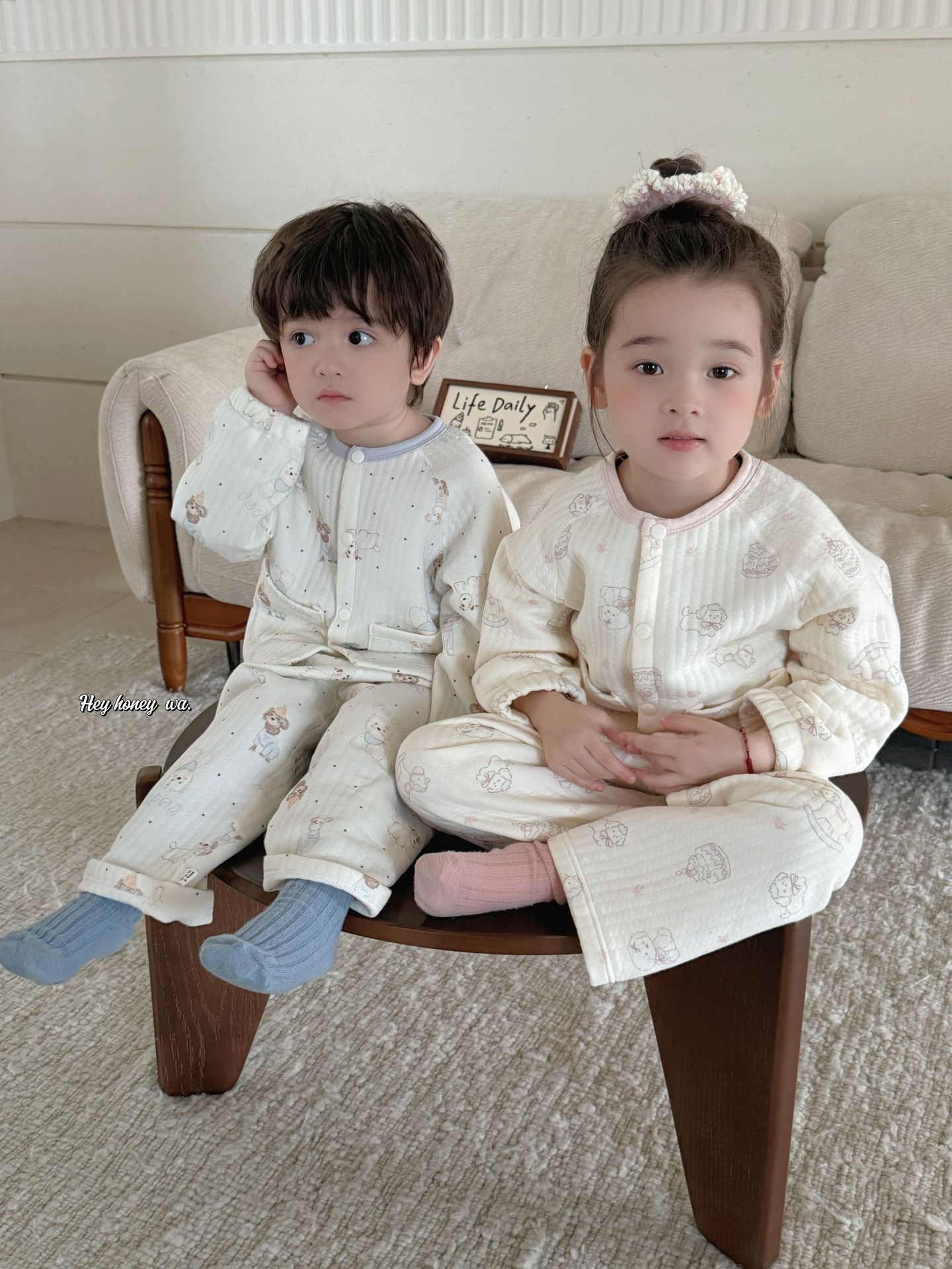 Homewear Hey Honey cúc bấm cún lông xù