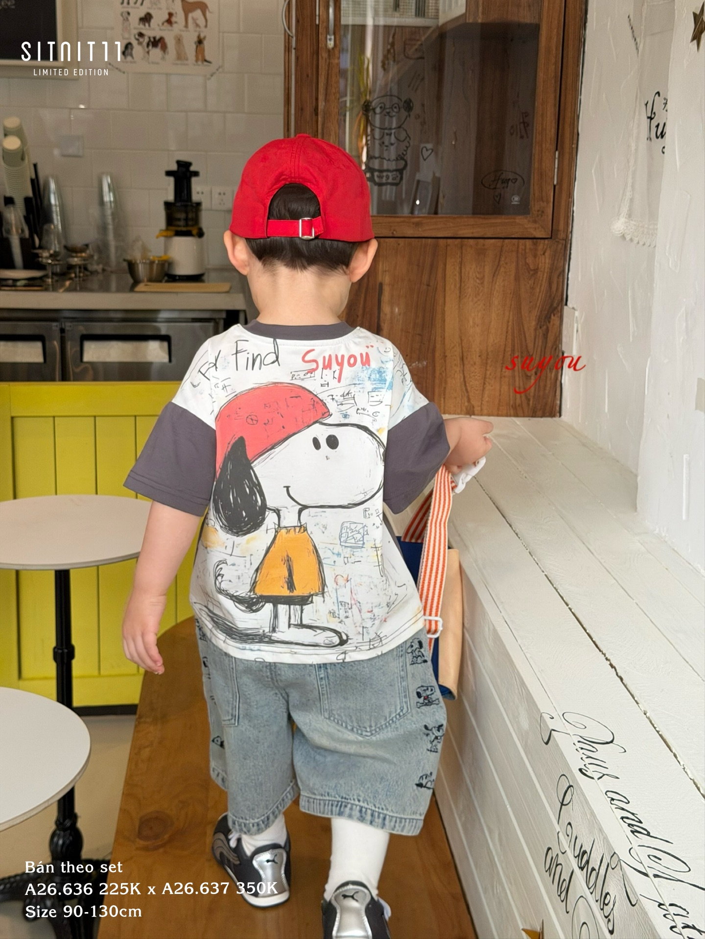 find find Suyou - Áo phông Snoopy xám nâu 582135