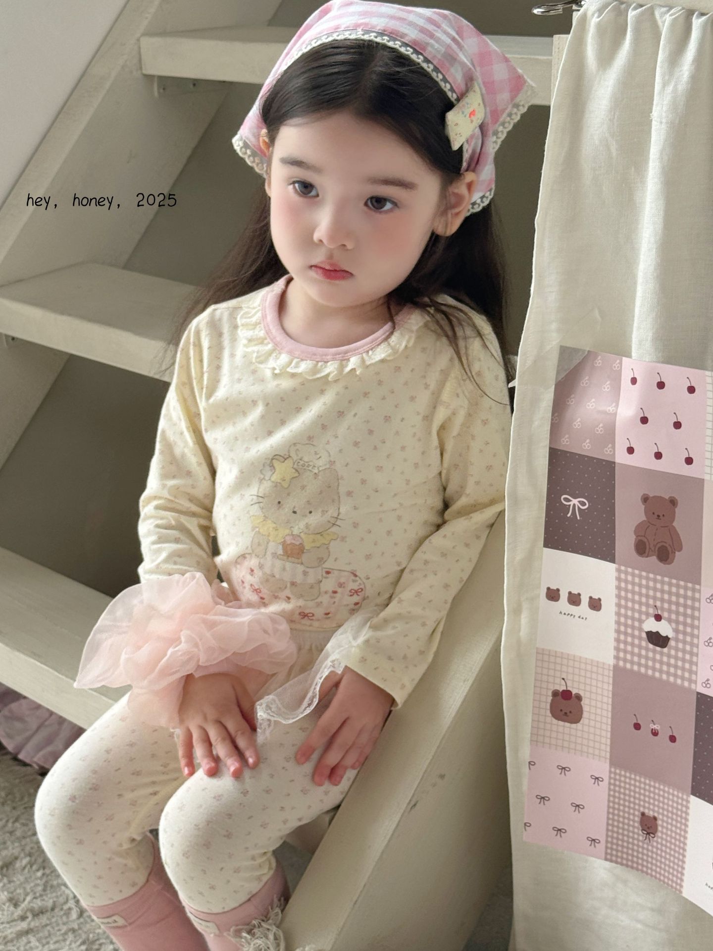 Bộ homewear Hey Honey hoa nhí mèo cook HN
