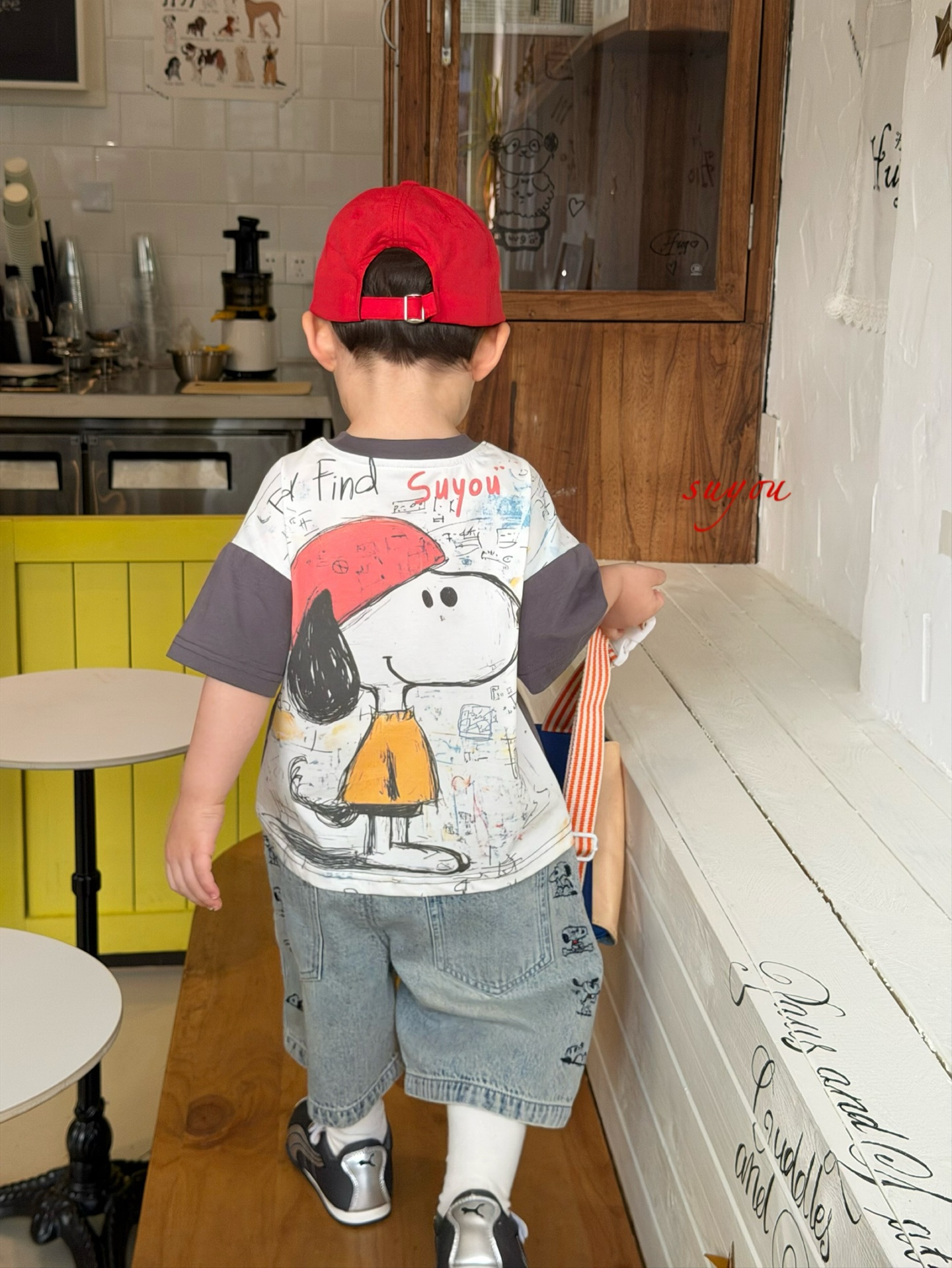 BTS find find Suyou - Áo phông Snoopy xám nâu 582135