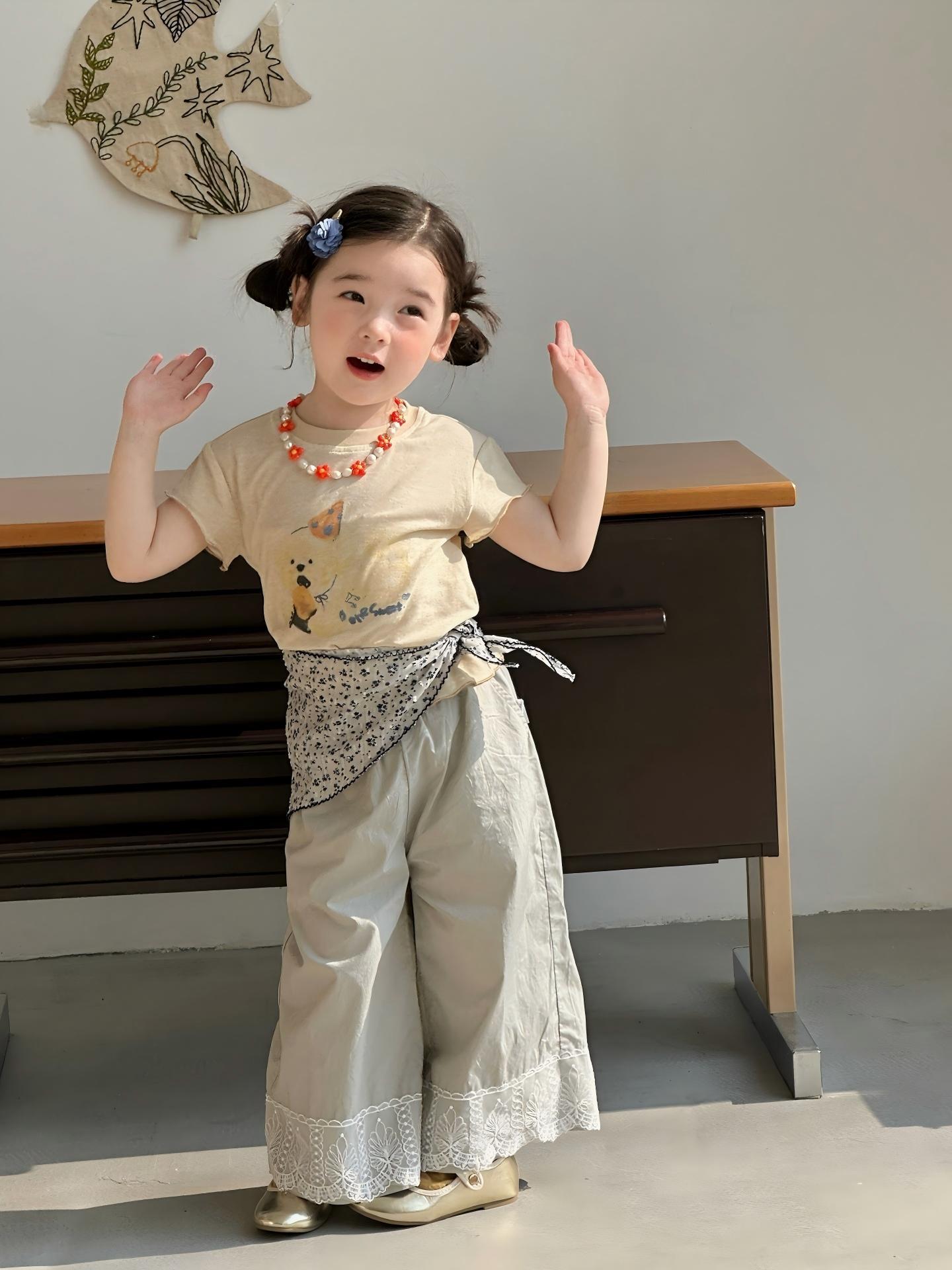 Quần xám gấu ren S2l8 - 100cm