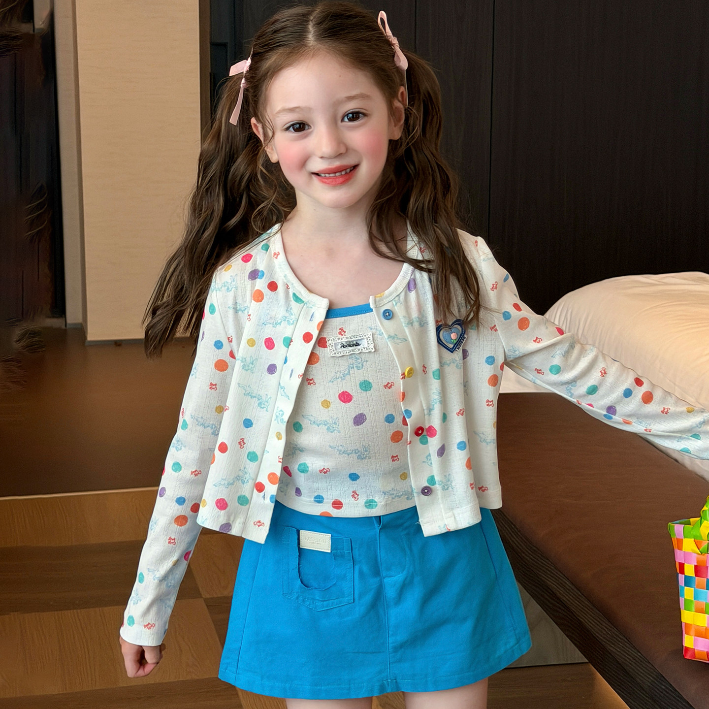 Set Cardigan + hai dây sắc màu Gardenia - 130cm