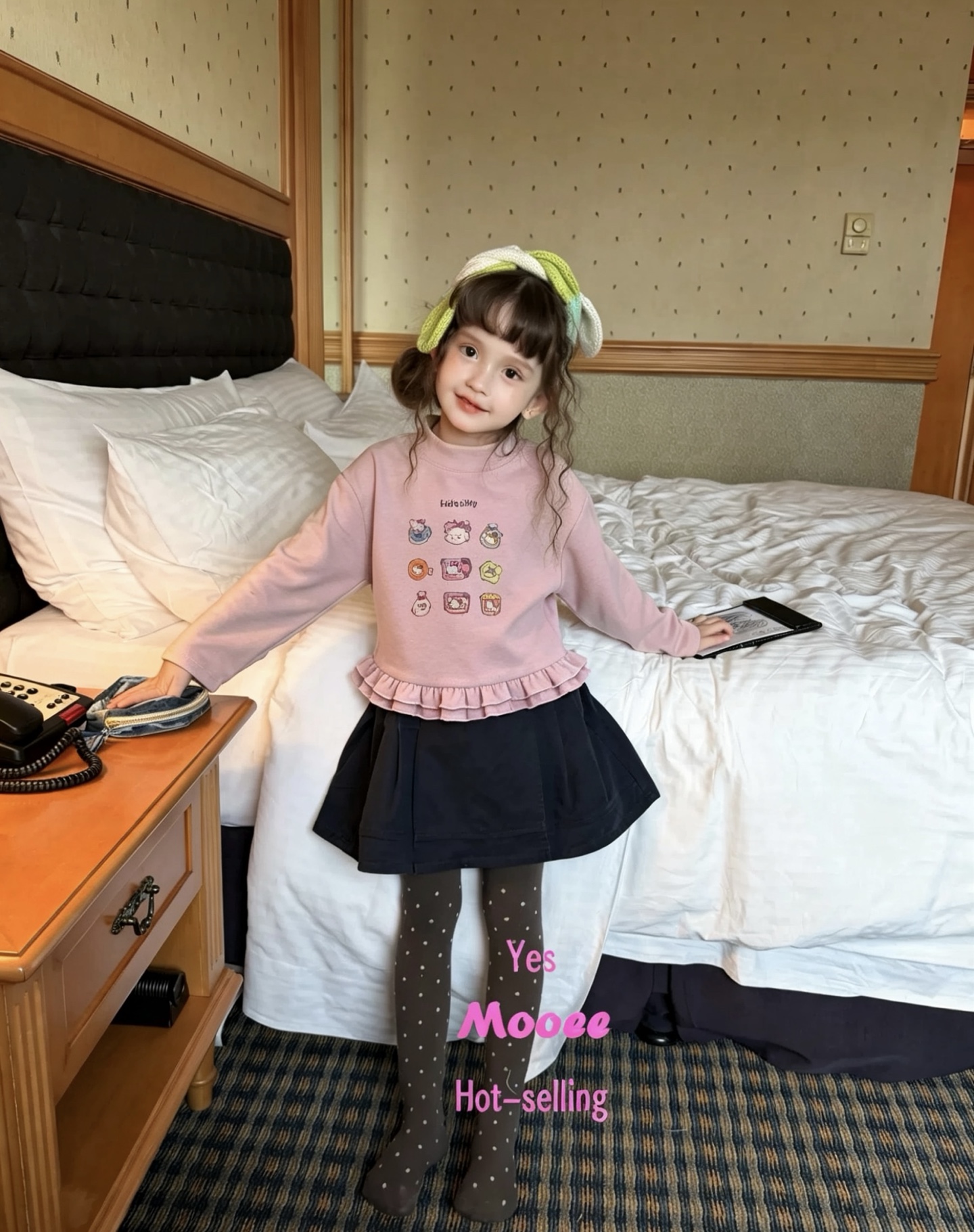 MOOEE - Áo thun hồng gấu loe bèo 923550
