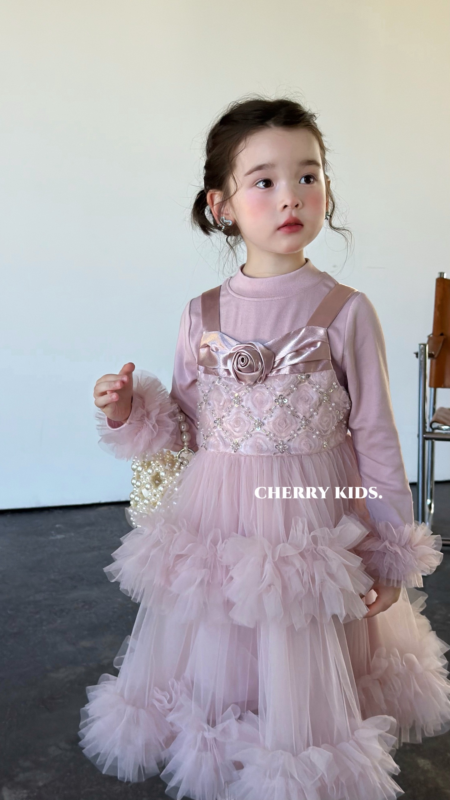 Cherry Kids - Áo giữ nhiệt tay tutu tím