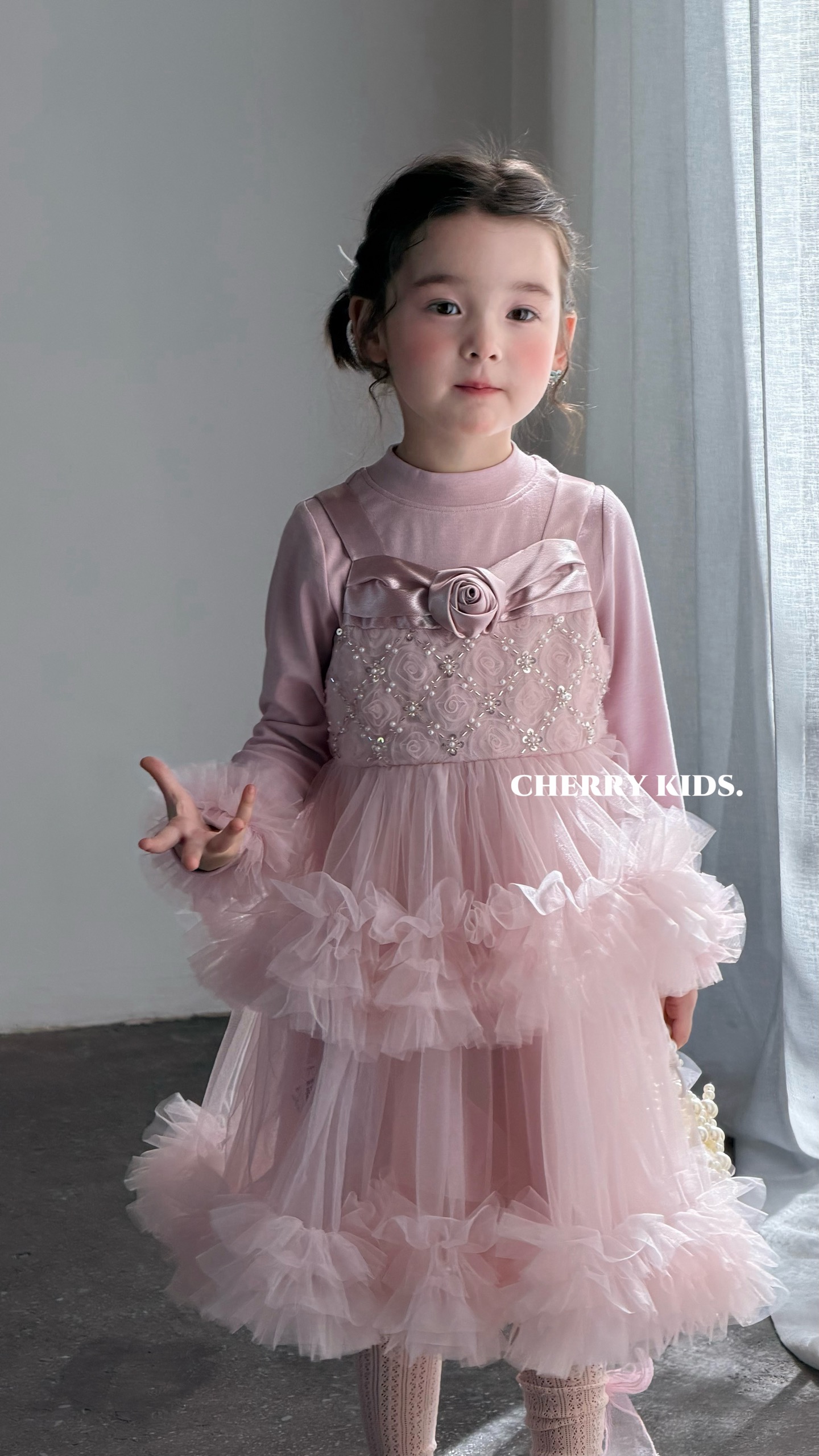 Cherry Kids - Áo giữ nhiệt tay tutu tím
