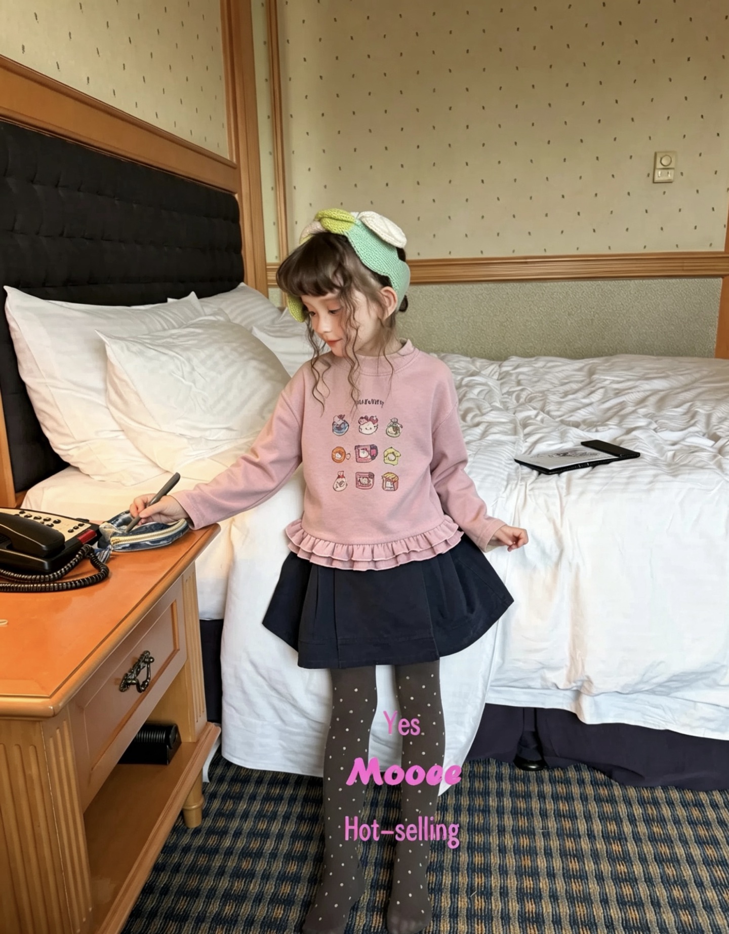 MOOEE - Áo thun hồng gấu loe bèo 923550