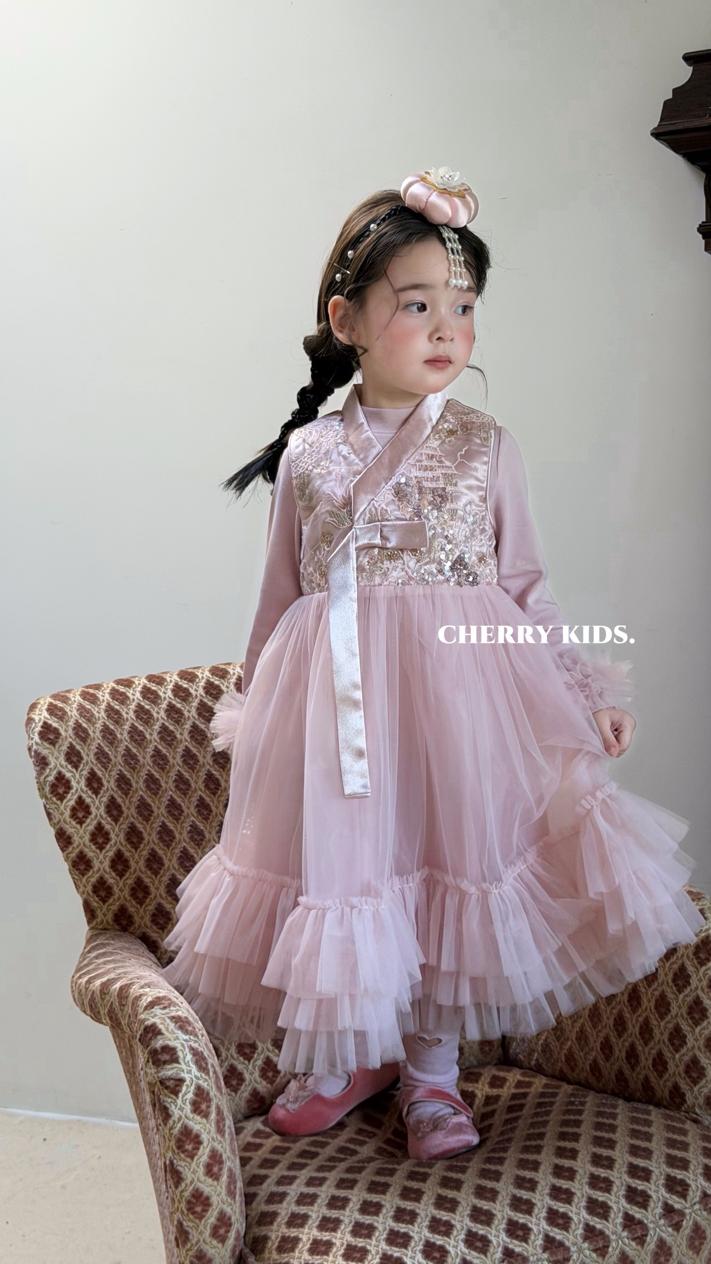 Cherry Kids - Đầm hồng Hanbok vibe