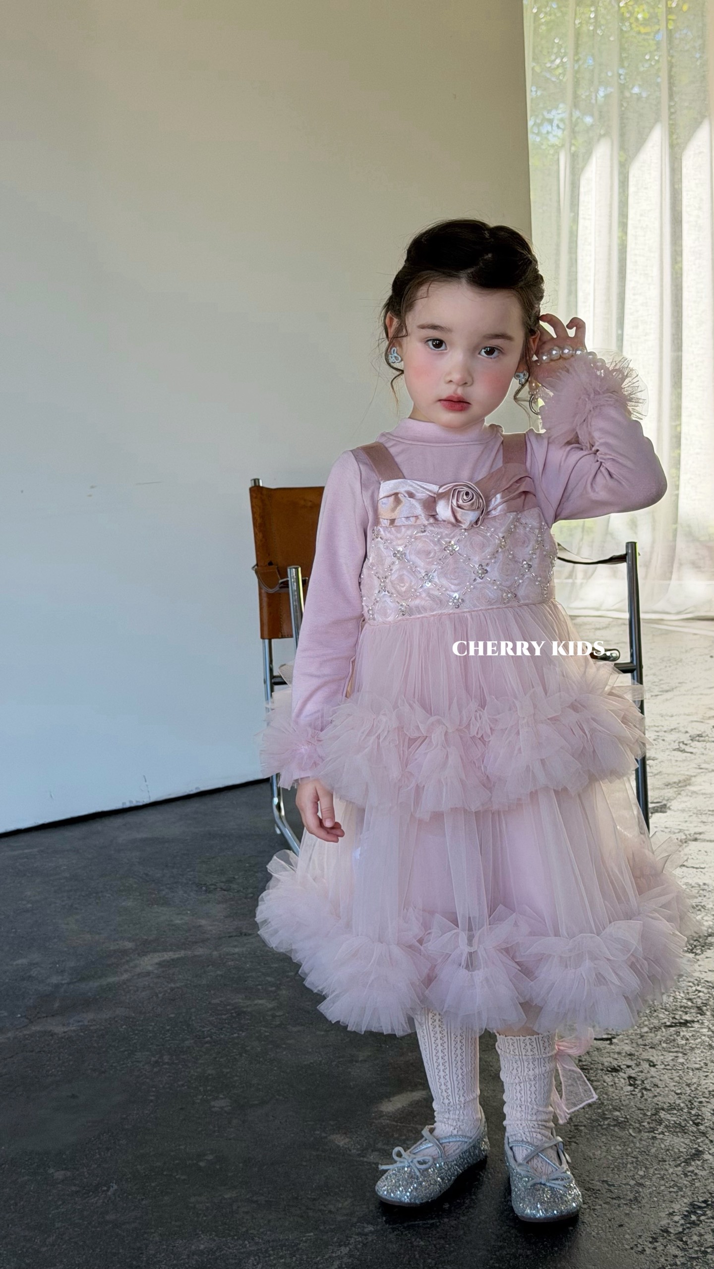 Cherry Kids - Áo giữ nhiệt tay tutu tím