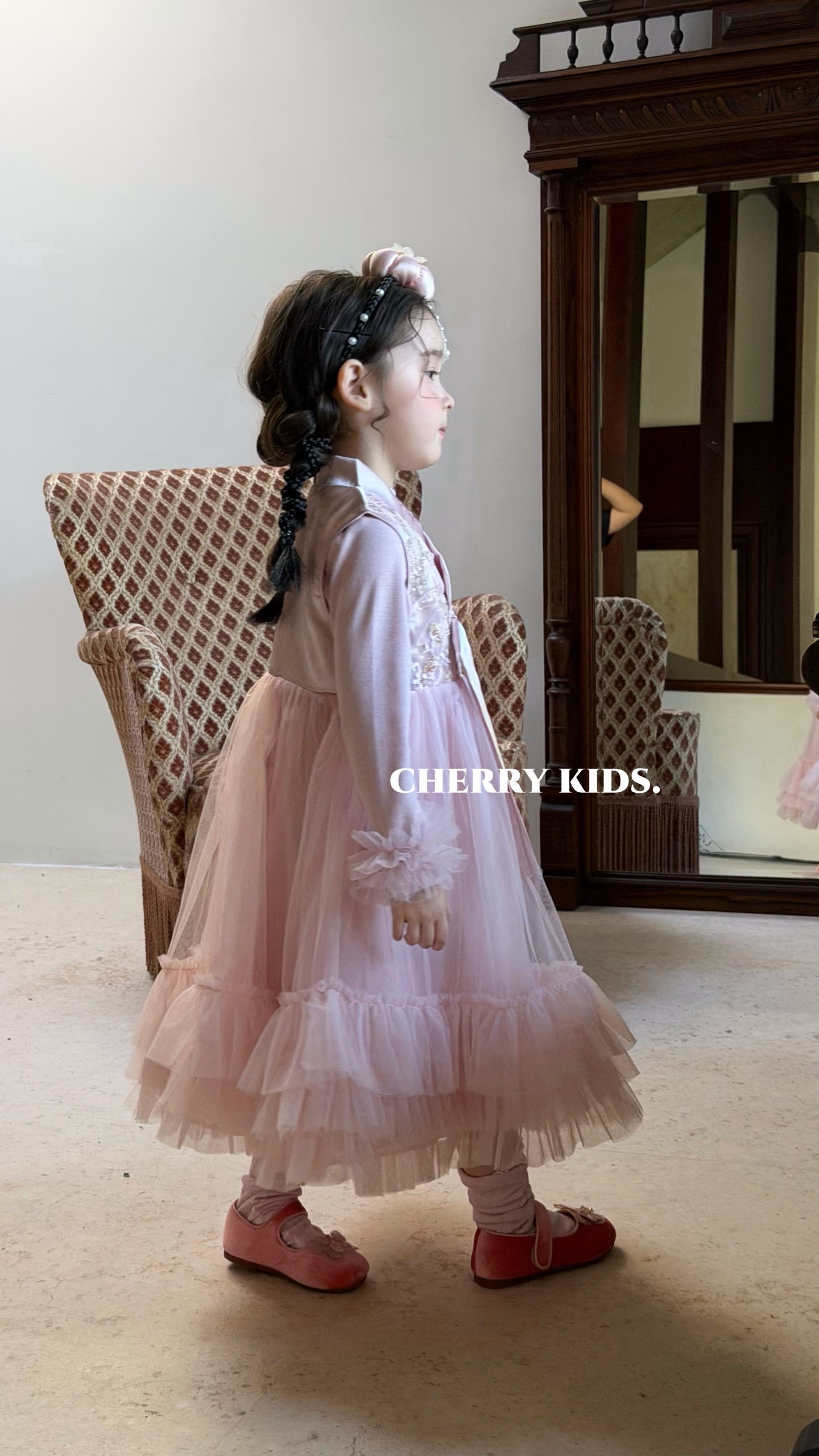 BTS Cherry Kids - Đầm hồng Hanbok vibe 7867
