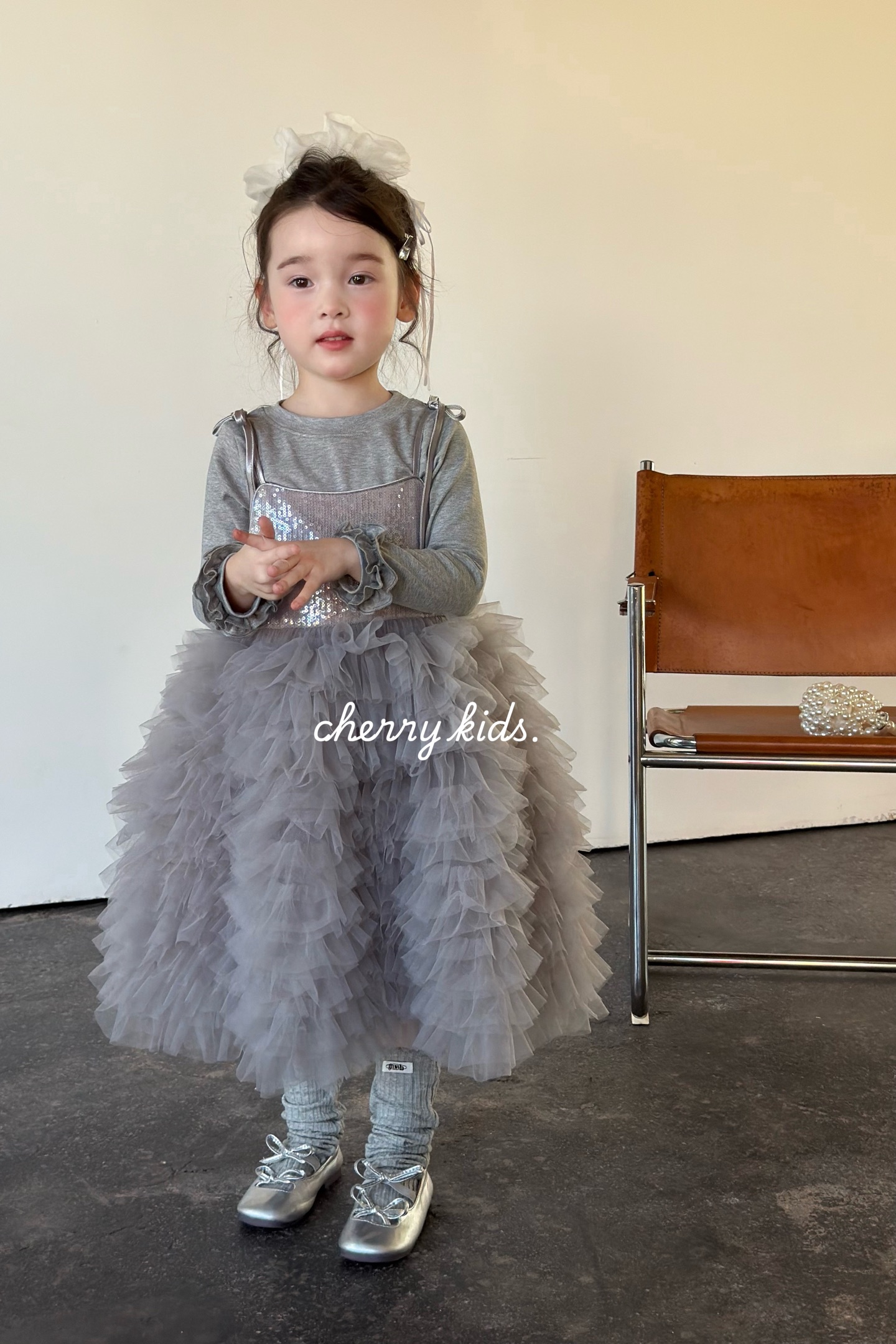 Cherry Kids - Đầm blink tutu xám