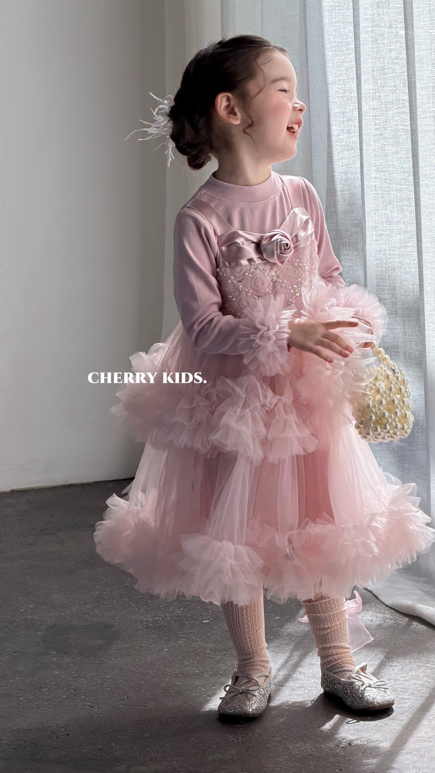 Cherry Kids - Đầm hai dây pupple rose