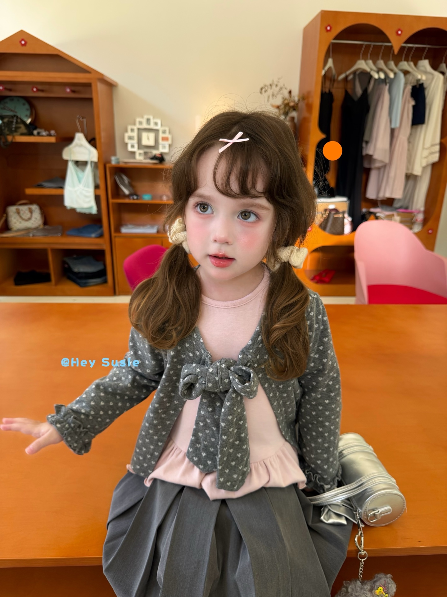 Hey Susie grey - Set2 áo xám hồng mix bèo 17535