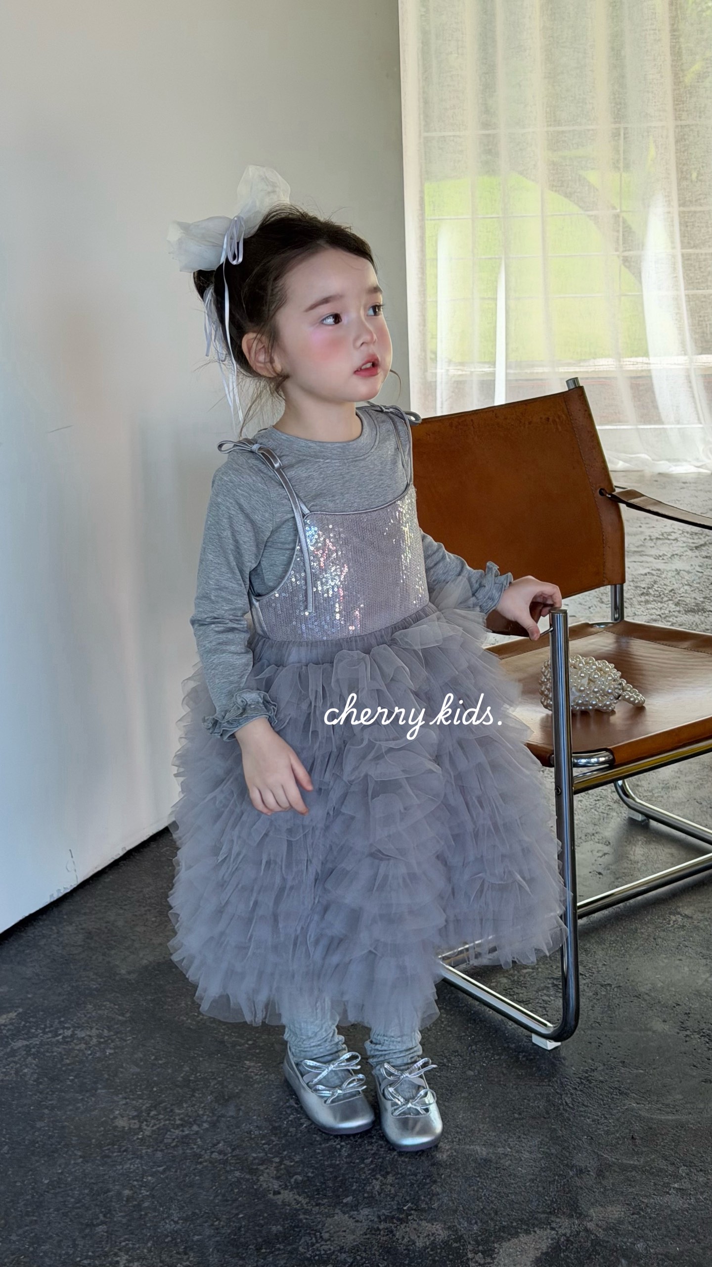 Cherry Kids - Đầm blink tutu xám