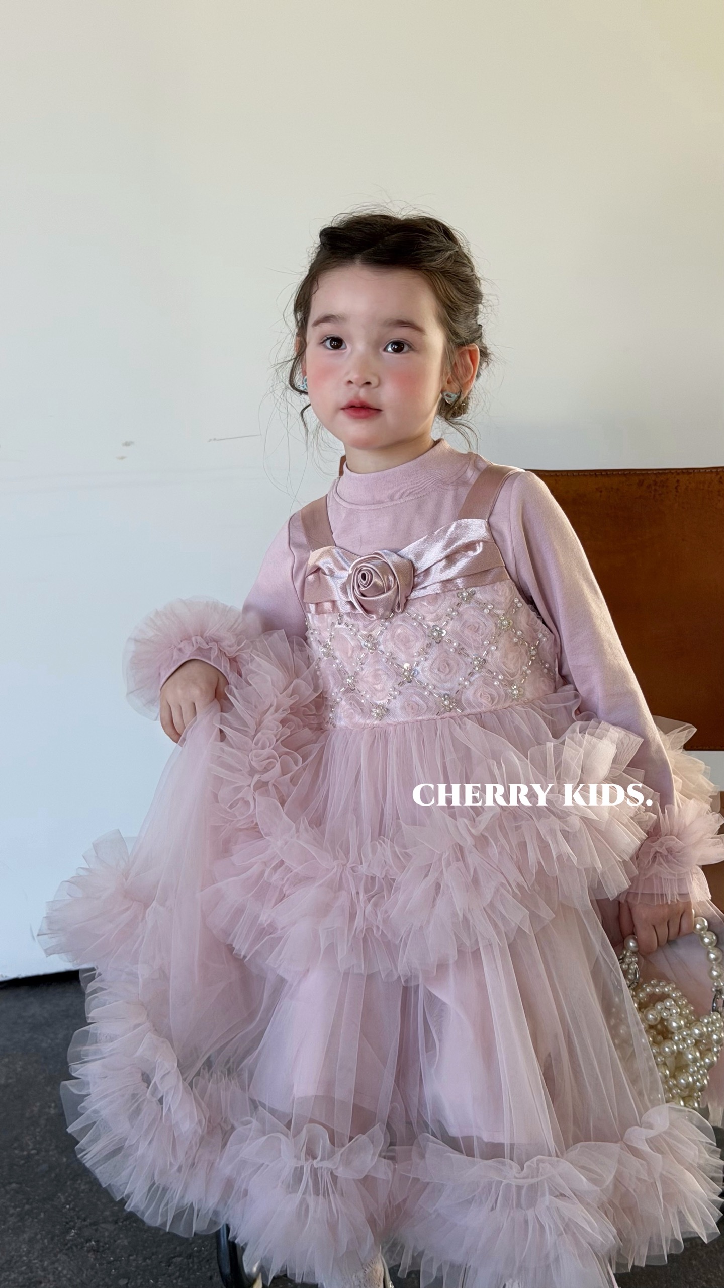 Cherry Kids - Áo giữ nhiệt tay tutu tím