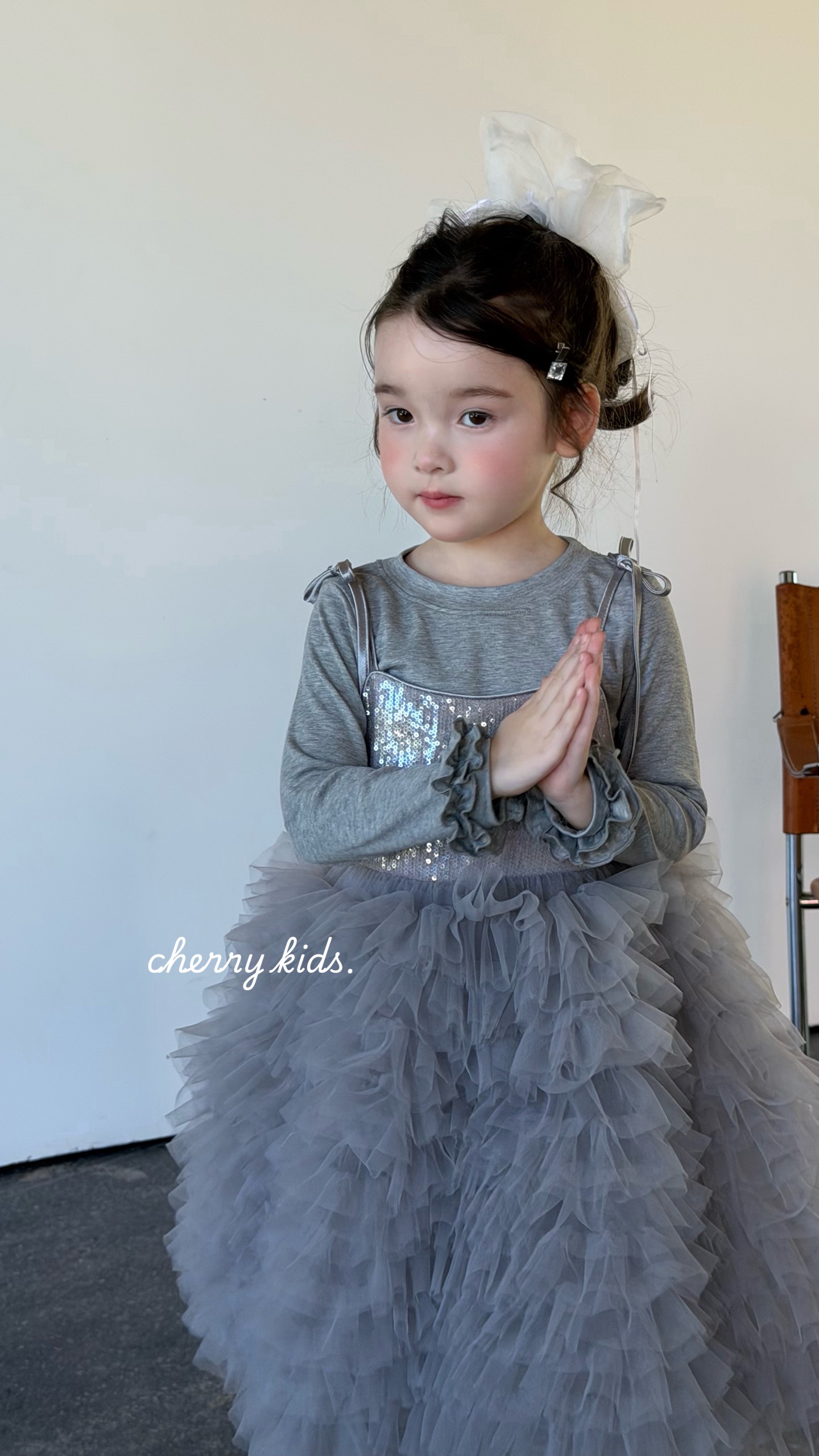 Cherry Kids - Đầm blink tutu xám