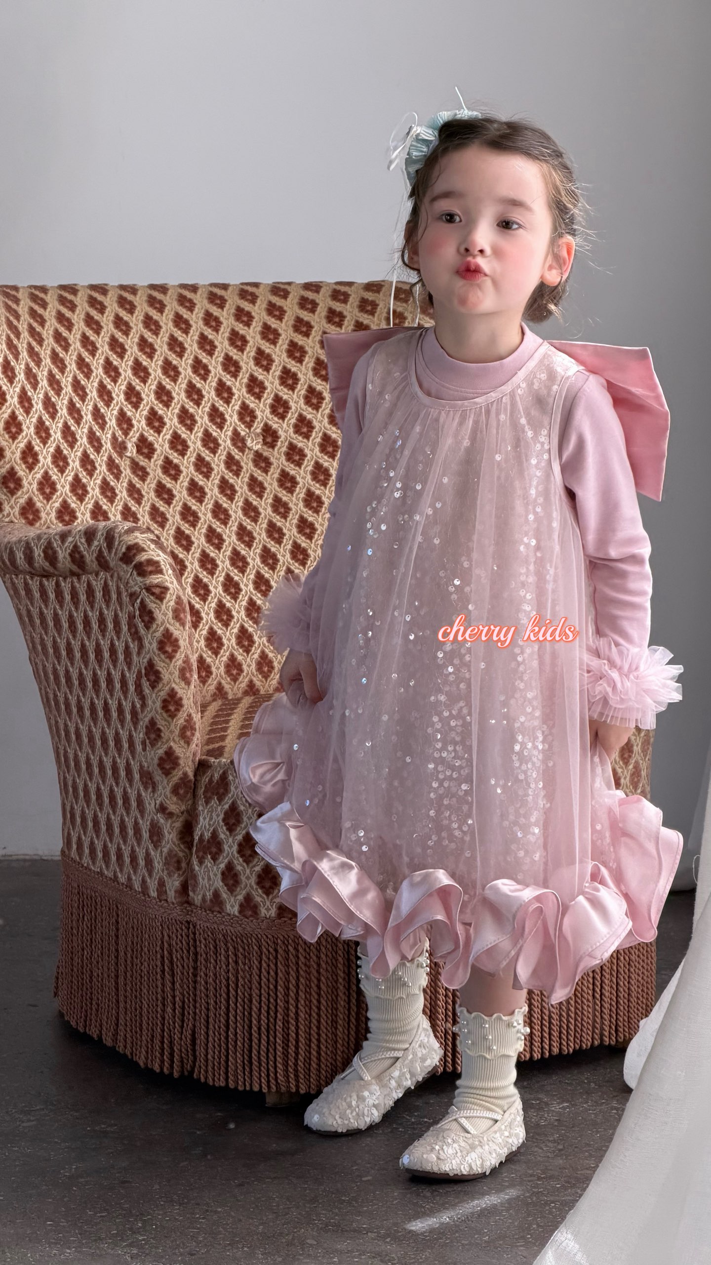 Cherry Kids - Đầm hồng blink blink