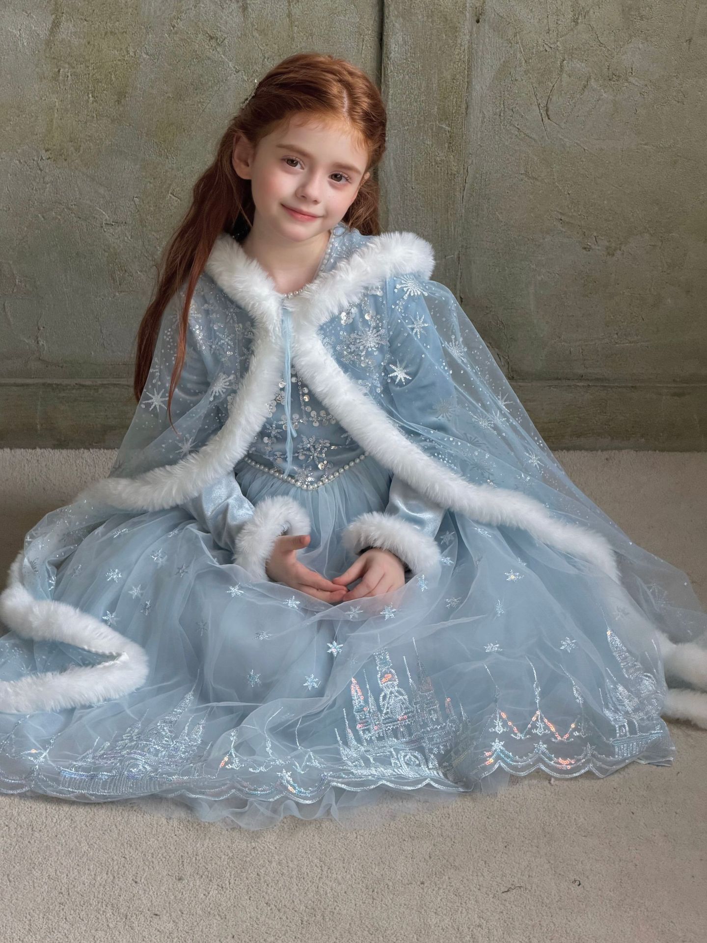 Set đầm + Áo choàng Elsa Otaly