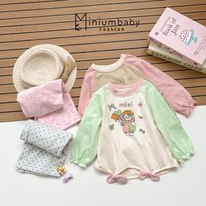 Bộ dài quần dài bé gái không cổ in hình